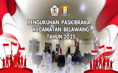 PENGUKUHAN PASKIBRA PADA PERINGATAN HUT RI KE 80 TINGKAT KECAMATAN BELAWANG
